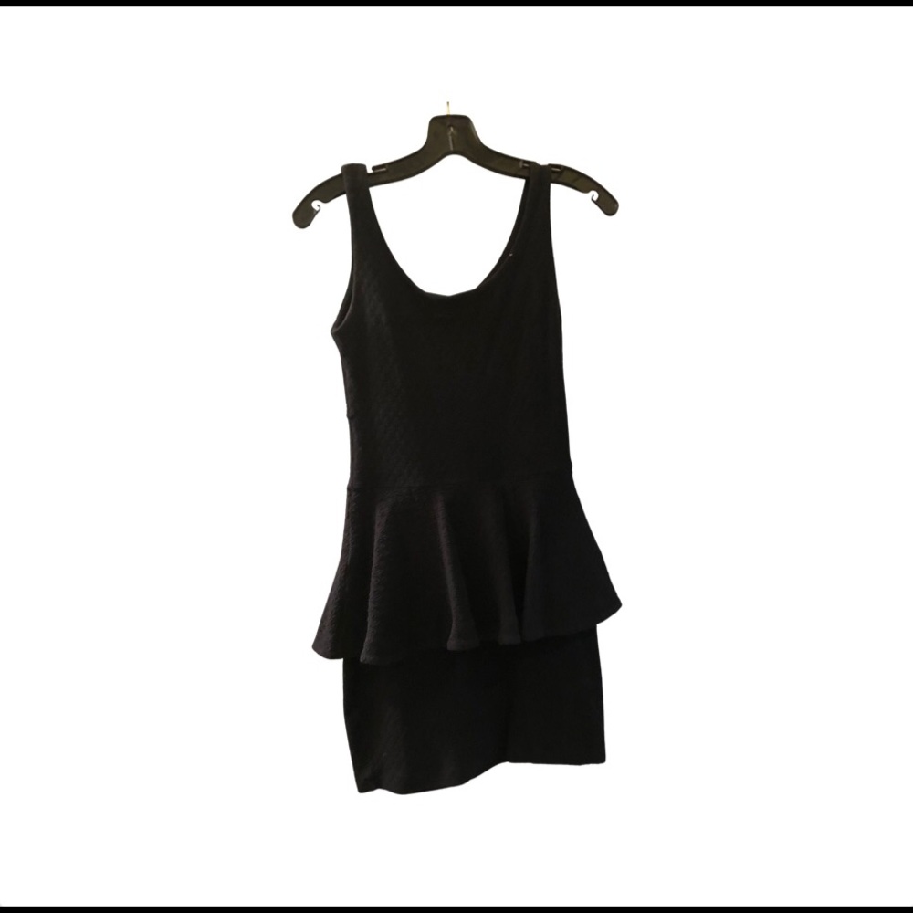 Archive black pique cotton one piece dress S